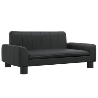 vidaXL Cama de cuero sintético color negro para perros