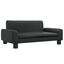 vidaXL Cama para perros de cuero sintético negra 70x45x30 cm, , large indicador imagen numero 1