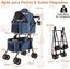 COSTWAY Carrito para Perros Plegable Doble 3 en 1, Cochecito para Perros con 2 Portadores Desmontables, Ruedas con Freno, Malla Transpirable, Portavasos, Carro para Mascotas hasta 15 kg, Azul, , large indicador imagen numero 5