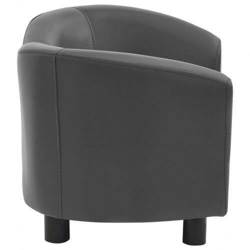 Vidaxl sof&aacute; de cuero gris para perros, , large Imagen numero 4