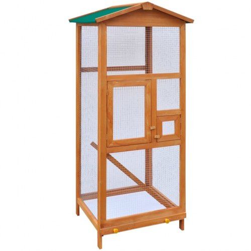 Jaula de madera maciza para p&aacute;jaros color Marr&oacute;n, , large Imagen numero 1