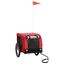 vidaXL Remolque de bicicleta para perros hierro tela Oxford rojo negro, , large indicador imagen numero 1