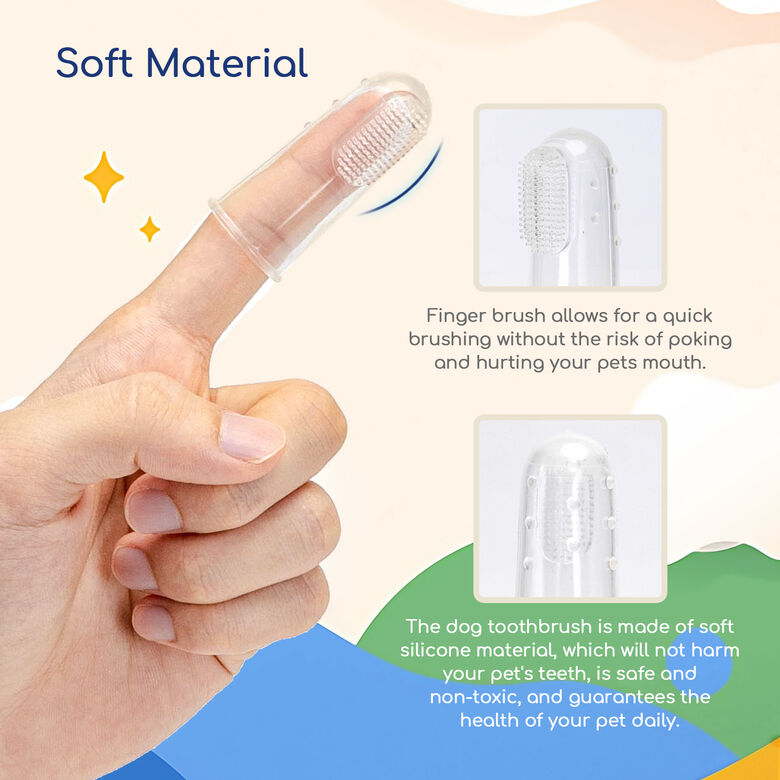 Nobleza Cepillo de dientes de dedo para perros thumbnail