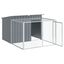 vidaXL Caseta perros con corral acero galvanizado gris 197x194x110 cm, , large indicador imagen numero 8