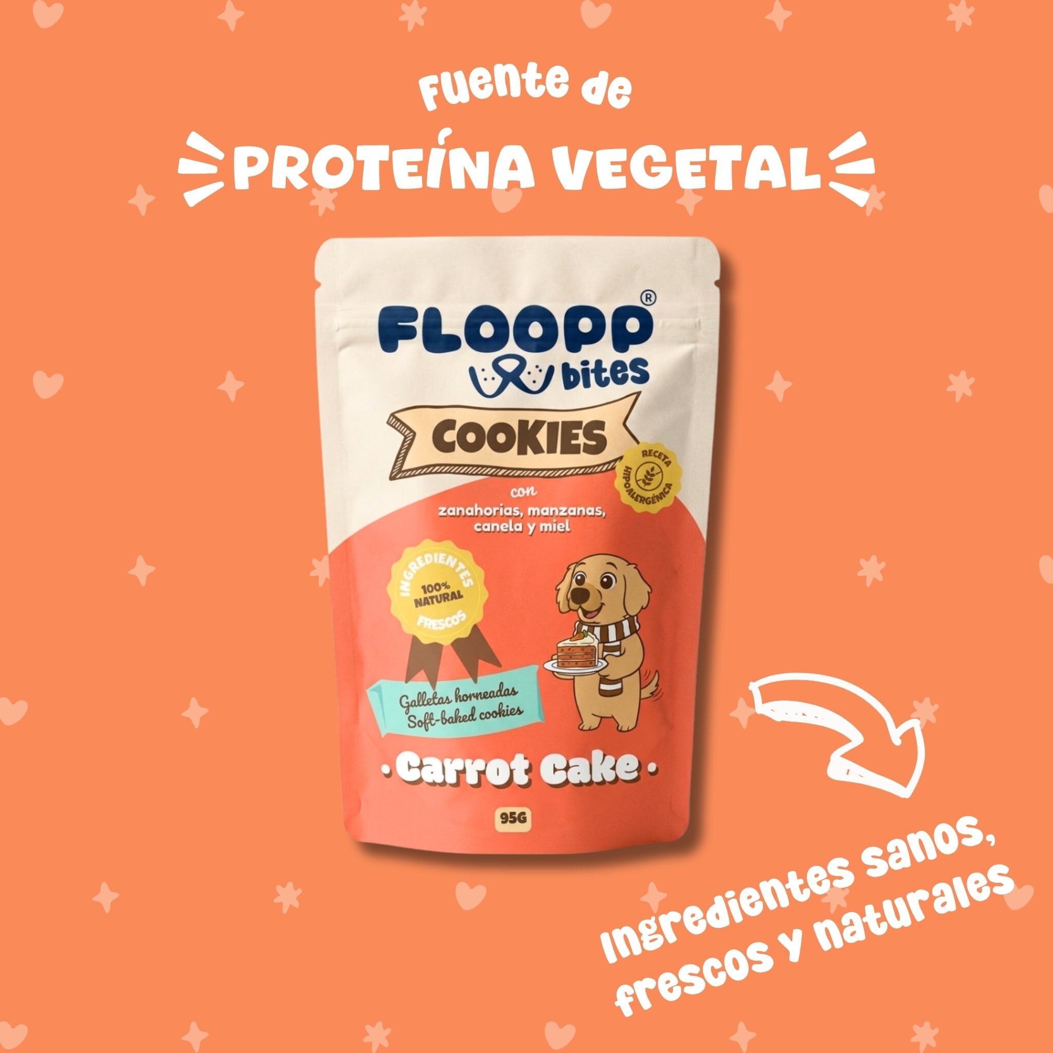 Floopp Bites Galletas Hipoalerg&eacute;nicas para Perros | Carrot Cake | 95 g, , large Imagen numero 4