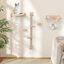 COSTWAY Juego de Muebles de Pared para Gatos de 5 Piezas, Estantes con 2 Hamacas, Cama y Postes Rascadores de Yute, Trepador de Madera con Pelota Colgante, Parque de Juegos, Natural, , large indicador imagen numero 4
