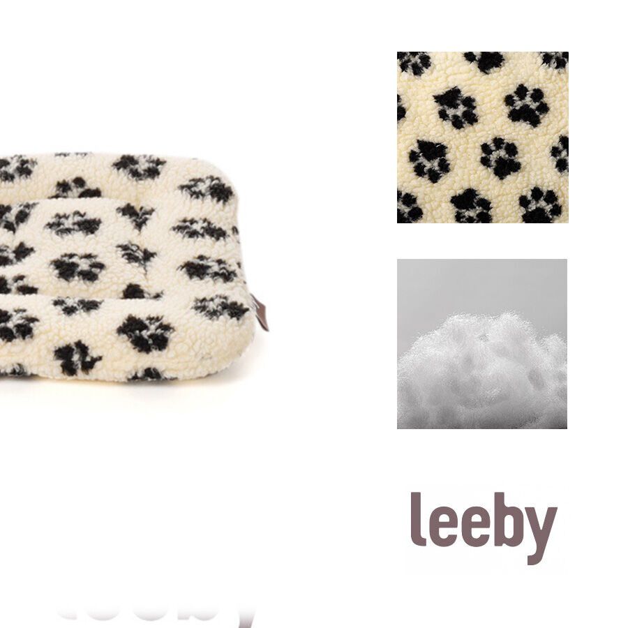 Leeby Colchoneta Suave con Estampado de Huellas para perros thumbnail