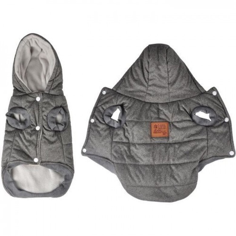 Chaqueta de plumas Louis con capucha para perros color Gris, , large image number null