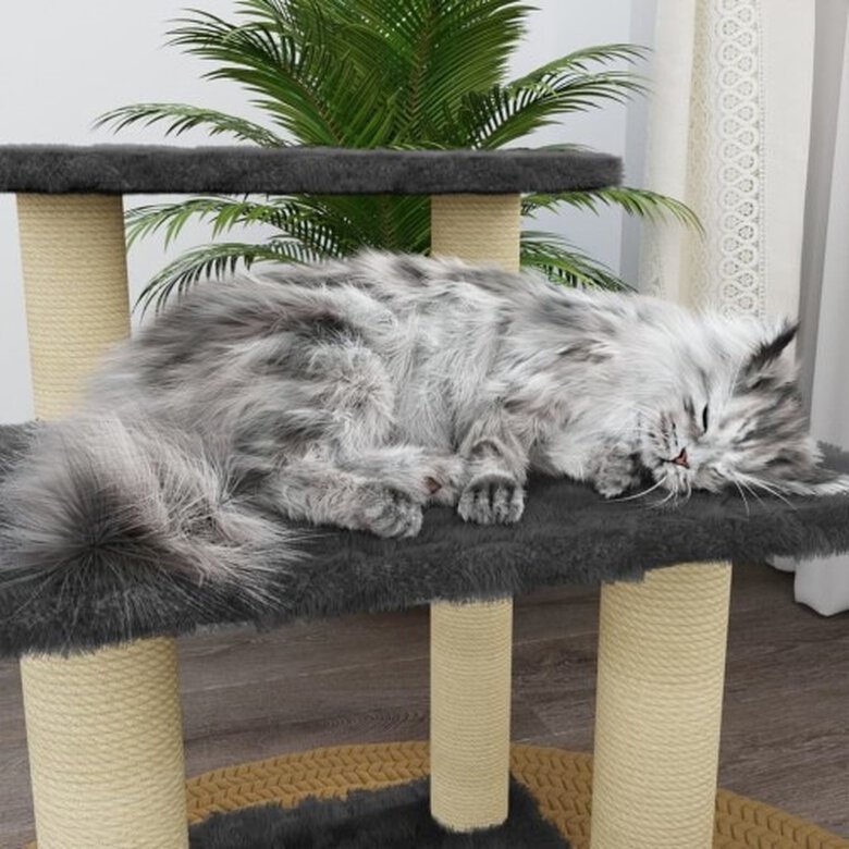 Vidaxl rascador en forma de escalera gris para gatos, , large image number null