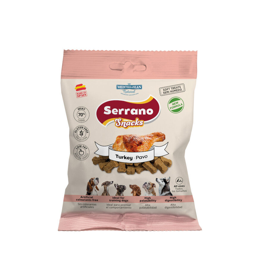 85 g Mediterranean Natural Serrano Galletas Pavo para perros, , large Imagen numero 1