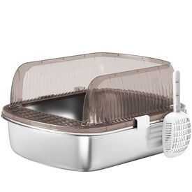 PawHut Arenero para Gatos Gris Carbón