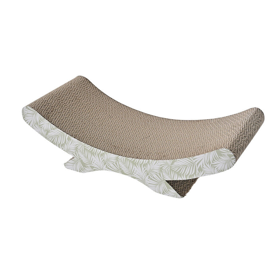 Leeby Remy Rocker rascador de cartón horizontal con estampado de hojas para gatos thumbnail