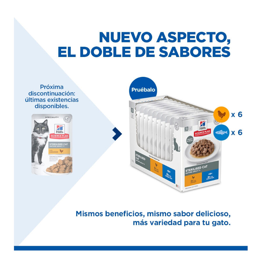 12 sobres x 85 g Hill's Science Plan Sterilised Mature Pollo en Salsa sobre para gatos, , large Imagen numero 3