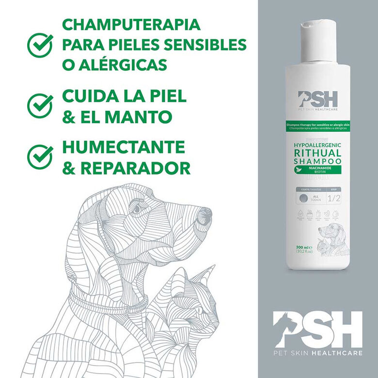 PSH Hypoallergenic Ritual Champú para perros y gatos, , large image number null