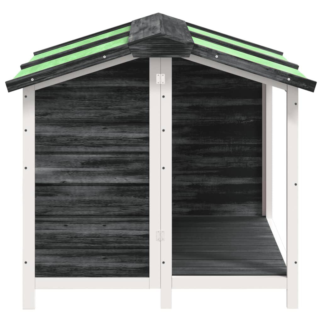 vidaXL Caseta para perros madera maciza de pino gris 96x87x80,5 cm, , large Imagen numero 5