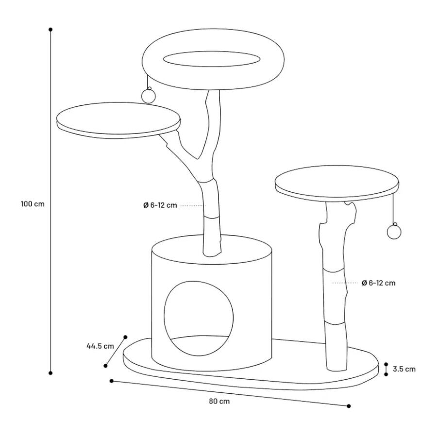 Flamingo Hina &Aacute;rbol Rascador con 3 pisos para gatos, , large Imagen numero 3