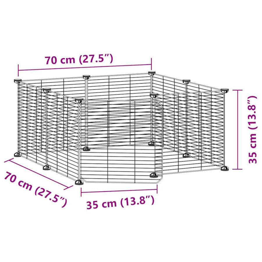 vidaXL Jaula para Mascotas de Paneles con Puerta Conejera Animalitos Acero thumbnail