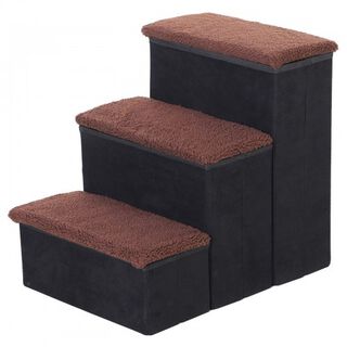 Rampa para perros de madera plegable PawHut 165x43x6,5 cm negro