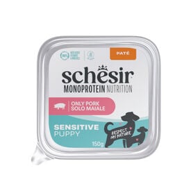 Schesir Monoprotein Tarrina Cerdo pat&eacute; para cachorros