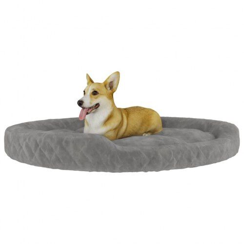 Vidaxl cama redonda acolchada gris claro para perros, , large Imagen numero 4