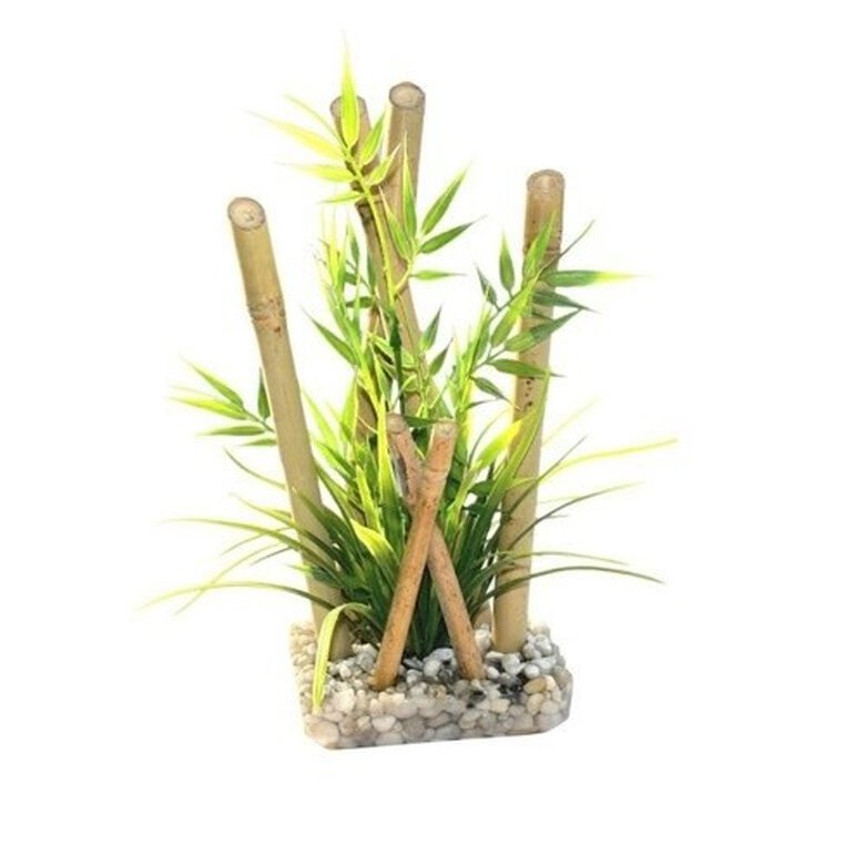 Cstore planta artificial de bambú verde para acuarios, , large image number null