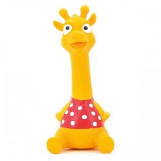 Jirafa de látex para perros color Amarillo