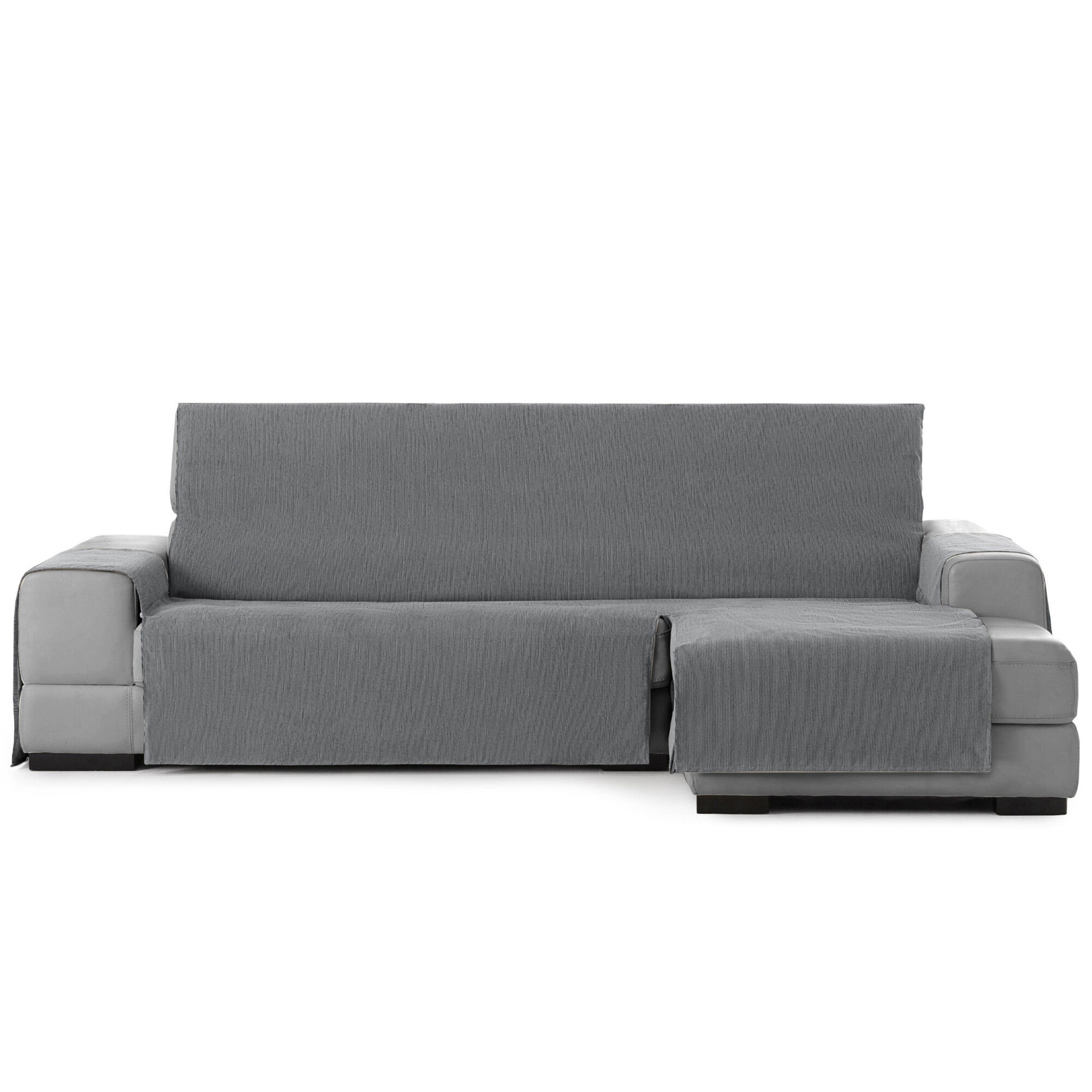 Vipalia Protector Funda Chaise Longue Lisa. Cubresofa Chenilla. Dise&ntilde;o Elite. Color Gris. Chaise Largo Derecha, , large Imagen numero 4