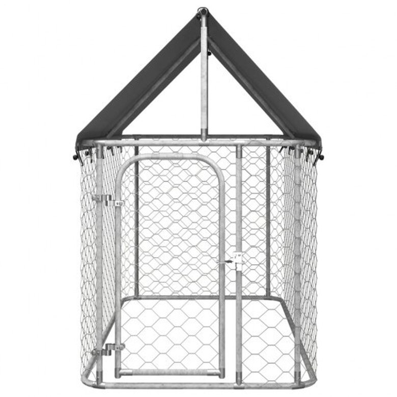 VidaXL Perrera Exterior Plateada para perros, , large image number null