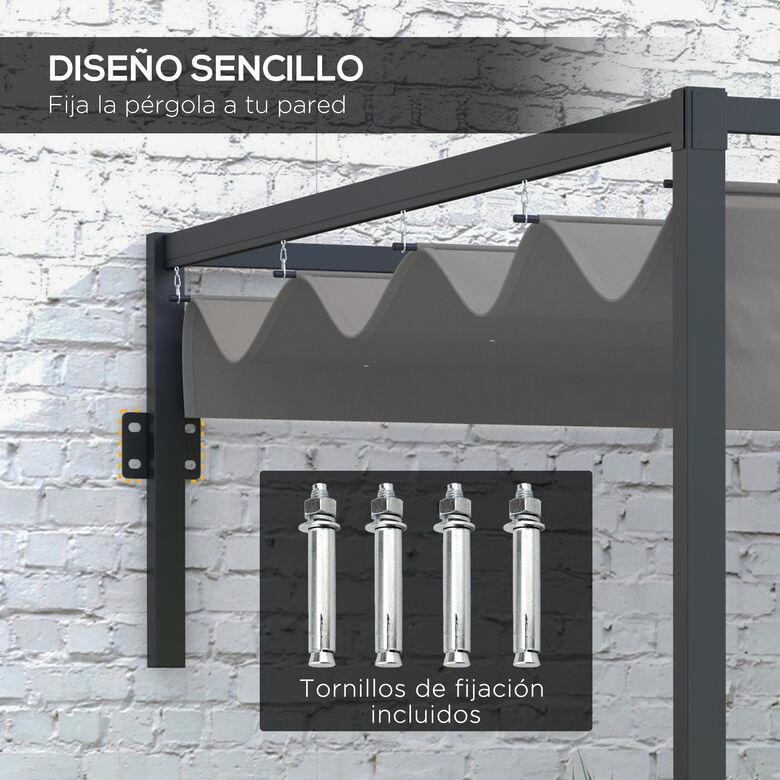 Outsunny Pérgola Gris Oscuro thumbnail