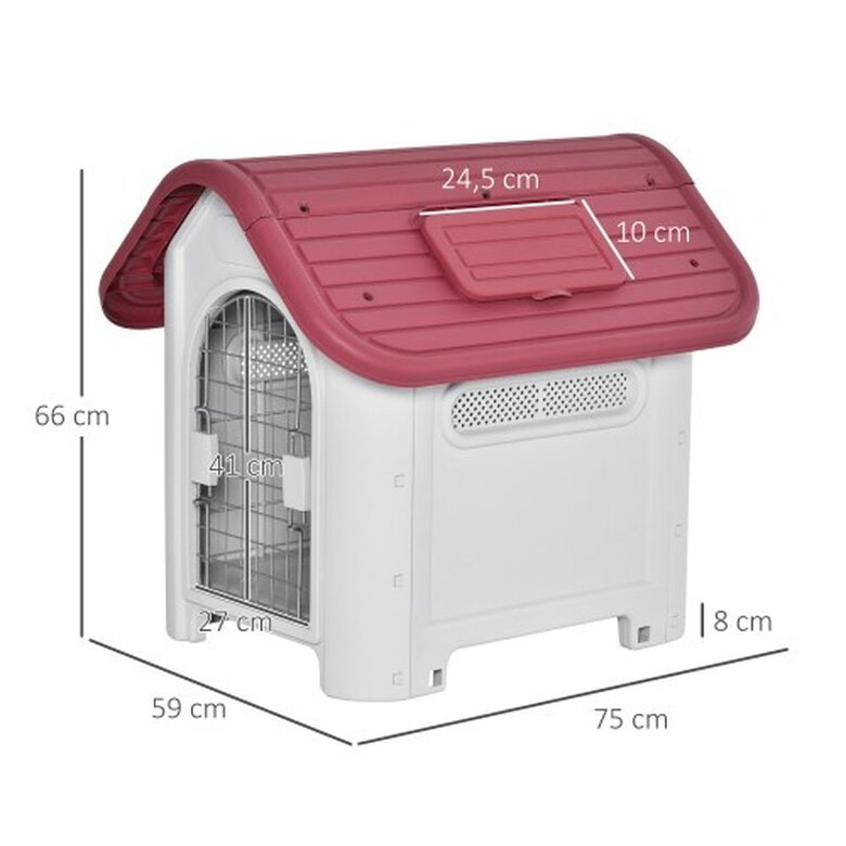 Caseta con puerta extraíble y elevada para perros, , large image number null
