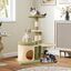 COSTWAY Árbol para Gatos de 97 cm, Torre Multinivel Estética para Gatitos con Condo, Cama, Postes de Rascado de Sisal, Auto-Cepillo, Hamaca, Percha, Mobiliario de Escalada para Gatos de Interior  , , large indicador imagen numero 4