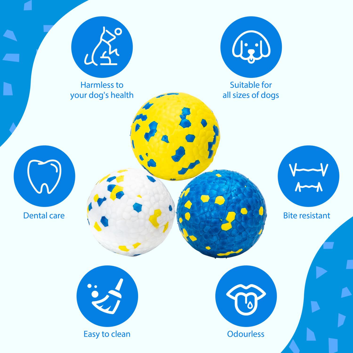 Nobleza Pelota Perro, Pack de 3 Pelotas Perros Indestructible, Pelota Juguete para Perros Duradera y el&aacute;stica, Apta para Perros Peque&ntilde;os Medianos Grandes, &Oslash; 7cm, , large Imagen numero 4