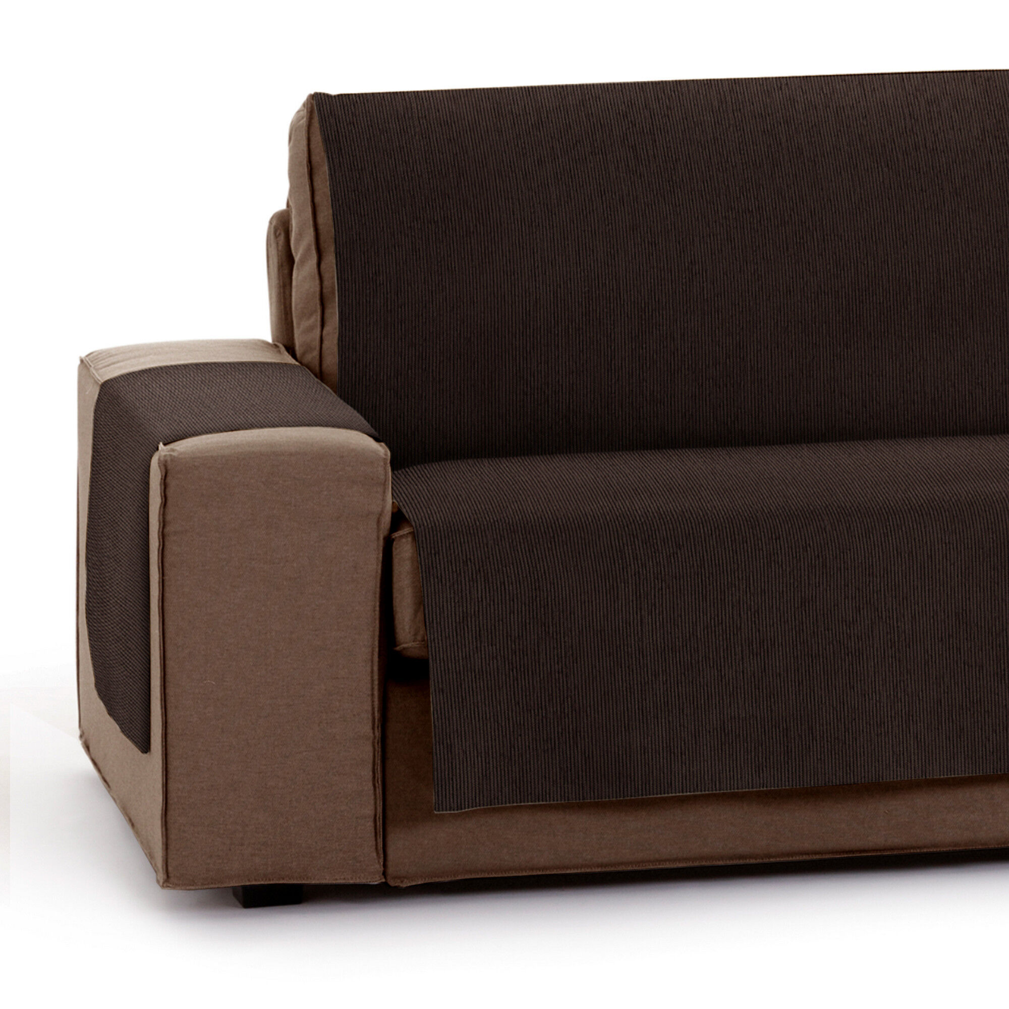 Vipalia Protector Funda Sillon 1 Plaza o Relax. Chenilla Lisa. Dise&ntilde;o Elite. Color Marron. 1 Plaza, , large Imagen numero 1