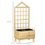Outsunny Jardinera con Enrejado Madera Natural, , large indicador imagen numero 3