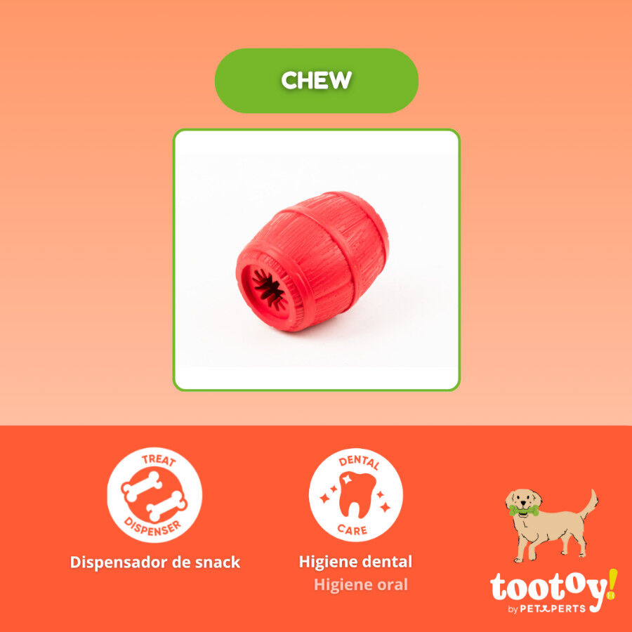 Tootoy! Barril Portagolosinas de Goma Rojo para perros, , large Imagen numero 3