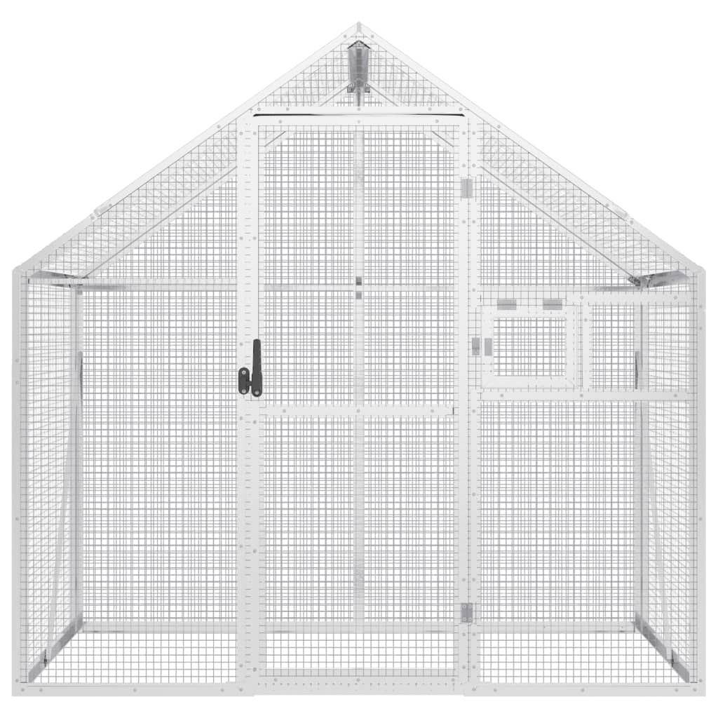 vidaXL Pajarera de aluminio color plateado para pájaro thumbnail