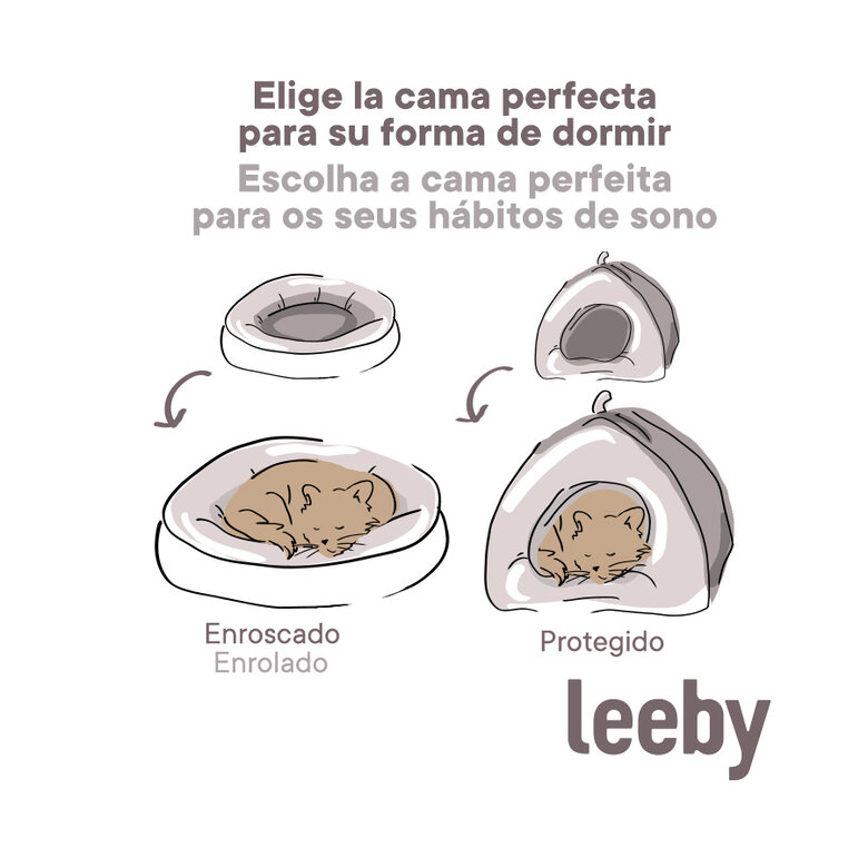 Leeby Cama Donut Antideslizante Gris para gatos, , large image number null