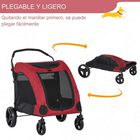 Pawhut cochecito plegable con 4 ventanas rojo para mascotas, , large image number null