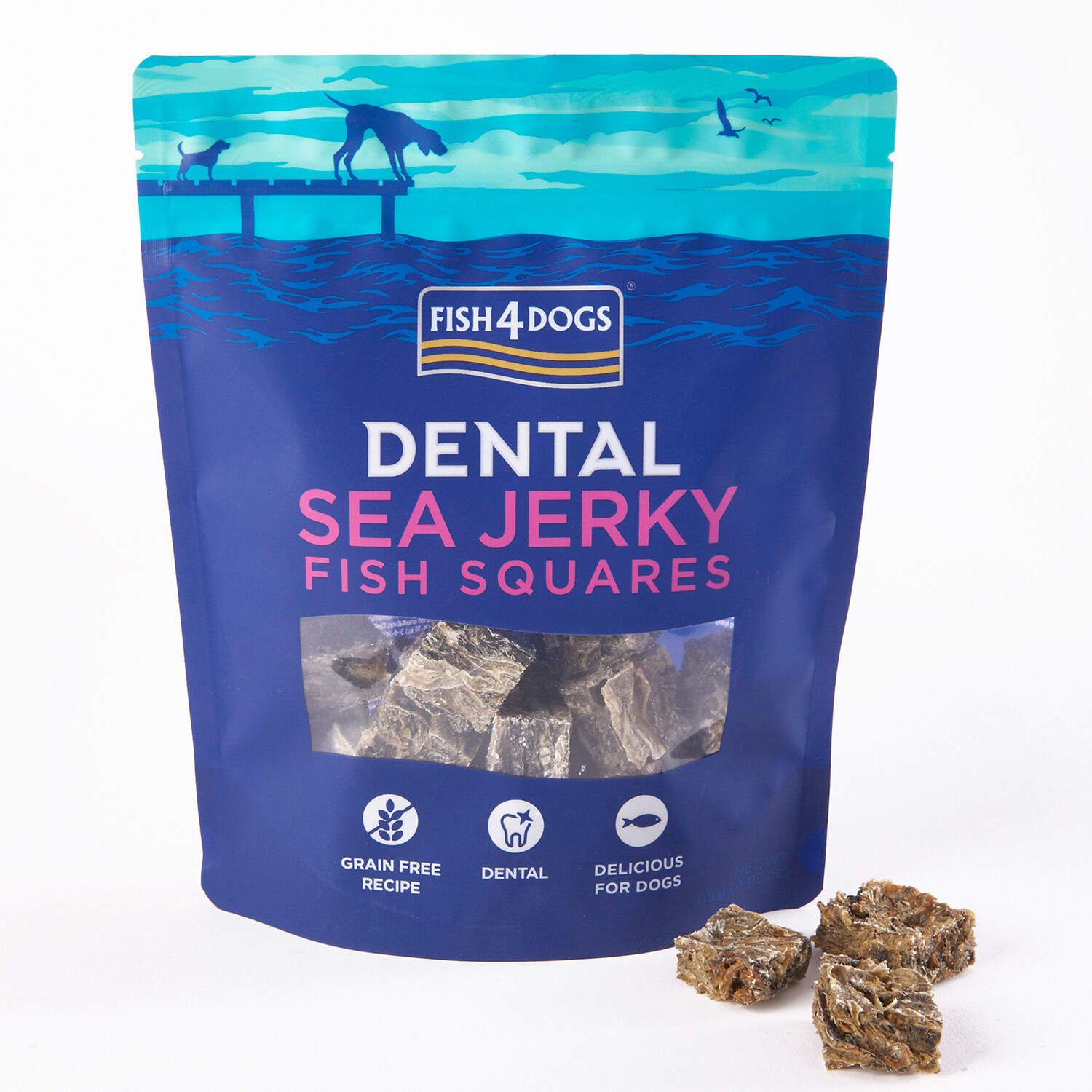 Fish4Dogs Snack dental natural Cuadros Pescado para perros