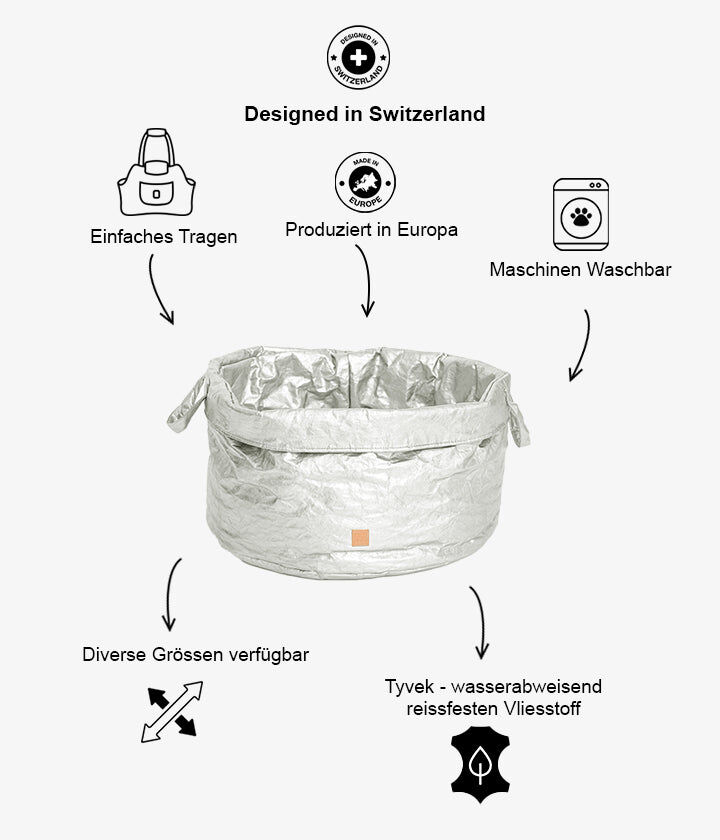 Pet and Co Cesta Resistente Al Agua y Durable Papel Plateado Louis - Perros y Gatos, , large Imagen numero 5