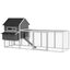 PawHut Gallinero para Exterior Gallinero de Madera Jaula Grande para 8-10 Gallinas con 2 Ponederos Techo Asfáltico Bandeja Extraíble y Rampa 347x160x150 cm Gris y Blanco, , large indicador imagen numero 1