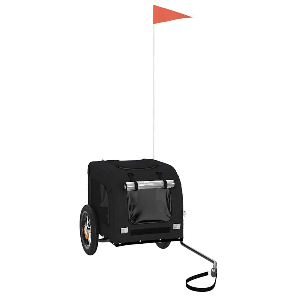 vidaXL Remolque de bicicleta para perros hierro y tela Oxford negro, , large Imagen numero 9
