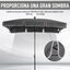 Outsunny Sombrilla de Jardín de Aluminio 198x130x245 cm Parasol de Jardín Rectangular con Función de Inclinación para Terraza Patio Exterior Gris, , large indicador imagen numero 4