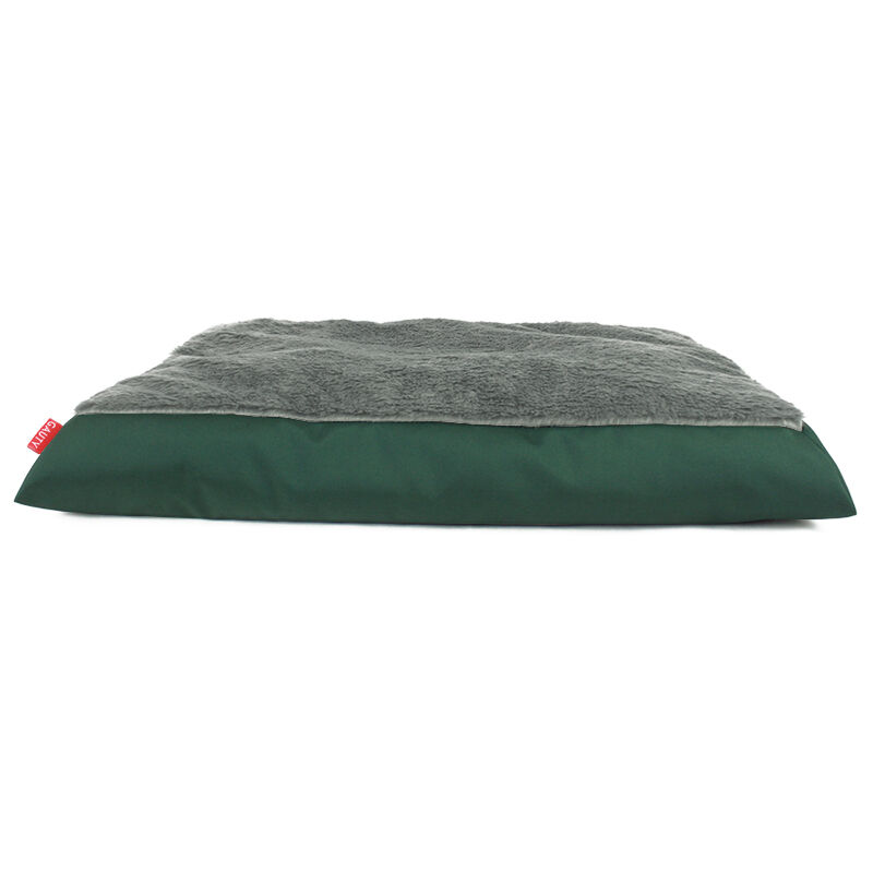 Gauty Cama Redonda para Perros y Gatos  Tela Impermeable y pelo - Verde y gris, , large Imagen numero 1