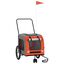 vidaXL Remolque bicicleta para perros hierro tela Oxford naranja gris, , large indicador imagen numero 5