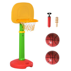 HOMCOM Canasta de Baloncesto Infantil multicolor con Altura Ajustable para niños