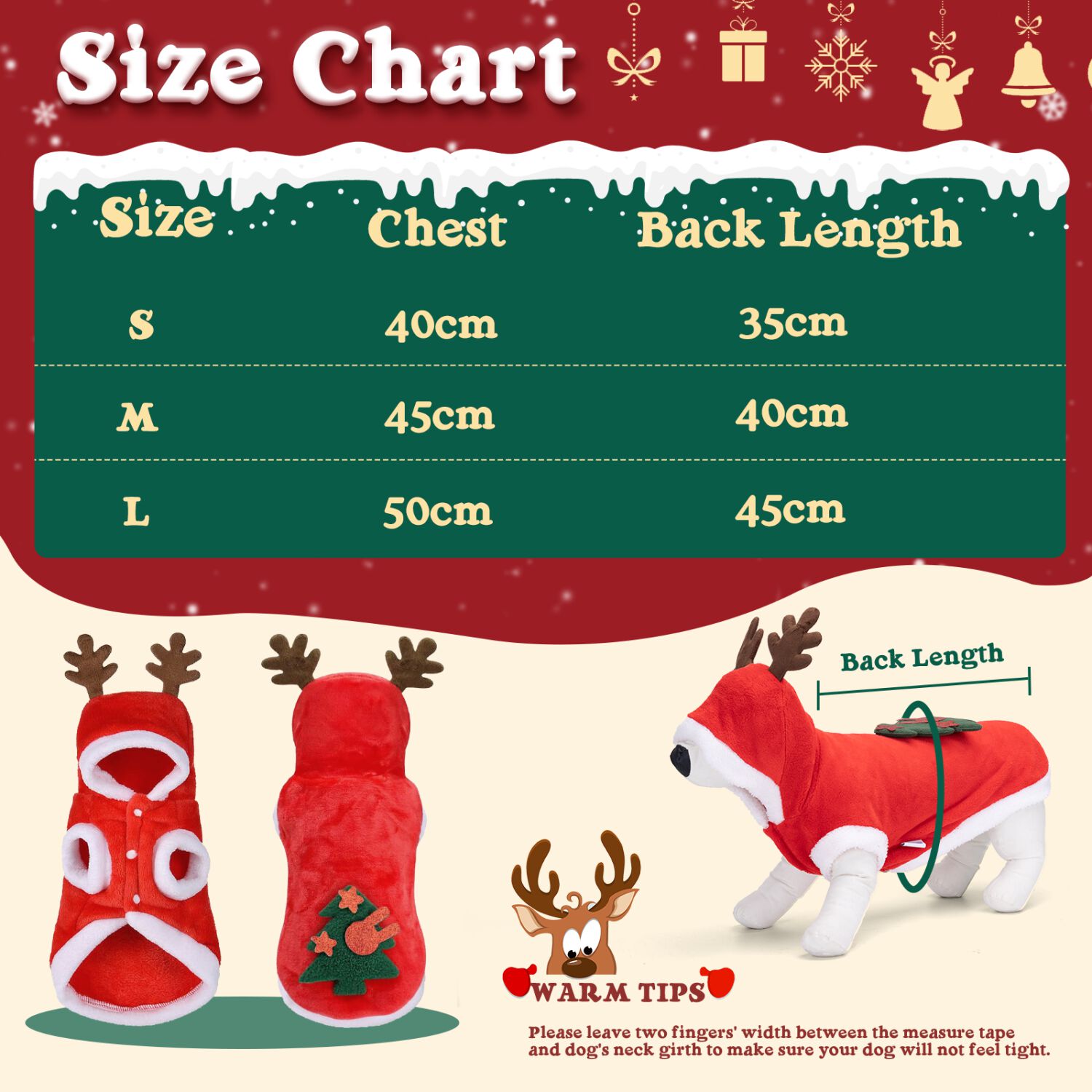 Nobleza - Ropa Navide&ntilde;a para Perro, Chaqueta con Capucha para Perro, Sudadera con Capucha, Invierno C&aacute;lido Oto&ntilde;o Invierno Mascota Reno Ropa de Algod&oacute;n, Abrigo Traje de Fiesta de Disfraces de Navidad, , large Imagen numero 2
