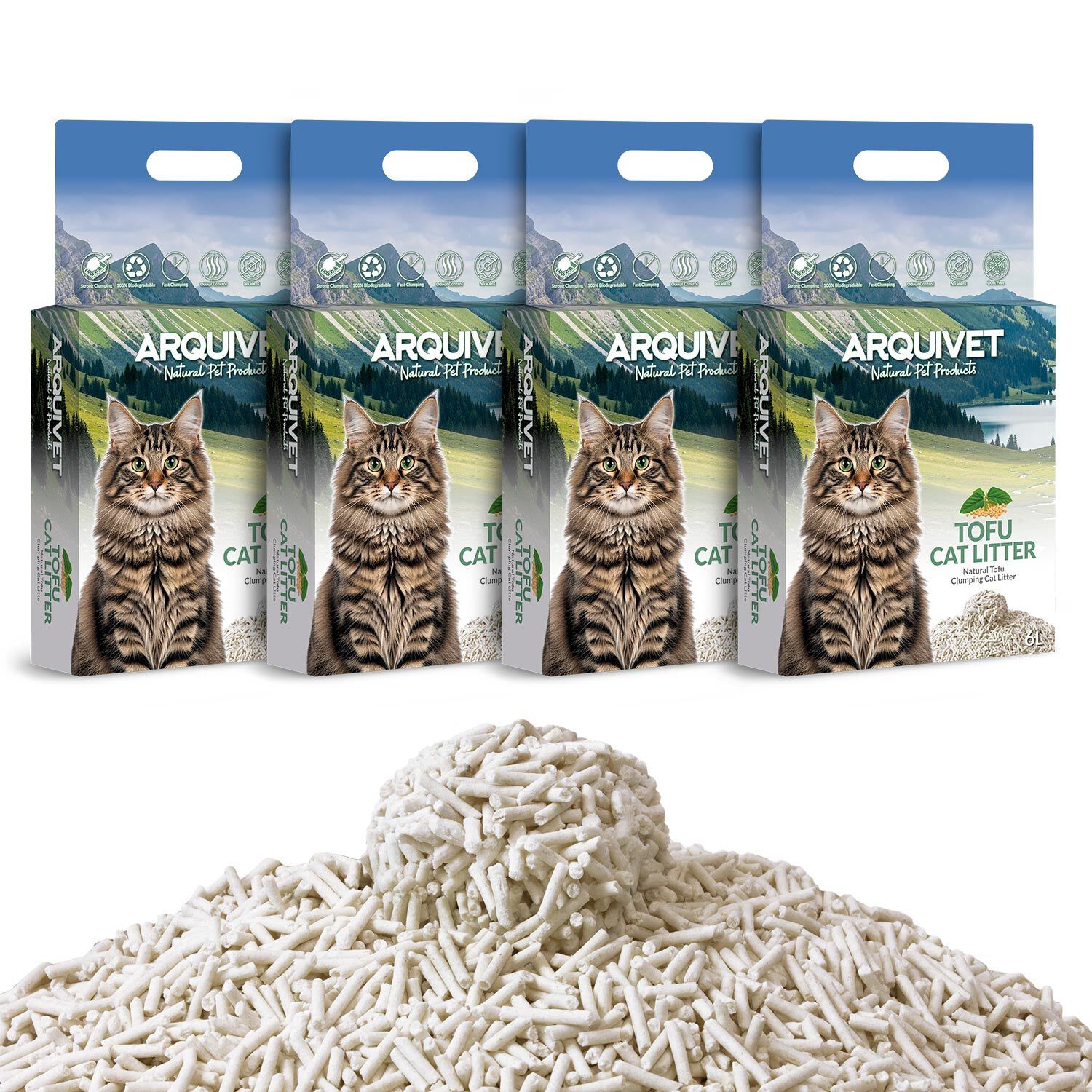 Lecho de Tofu para gatos - 6L - Arquivet - Arena aglomerante de tofu, , large Imagen numero 2