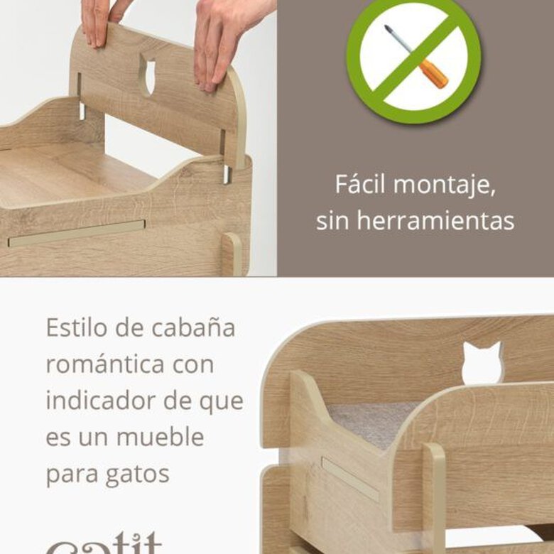 Cama estilo romántico color Roble, , large image number null