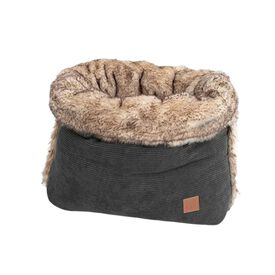 Pet and Co Bolsa De Cama De Cordón (Piel Sintética) Carbón Snuggle Perros